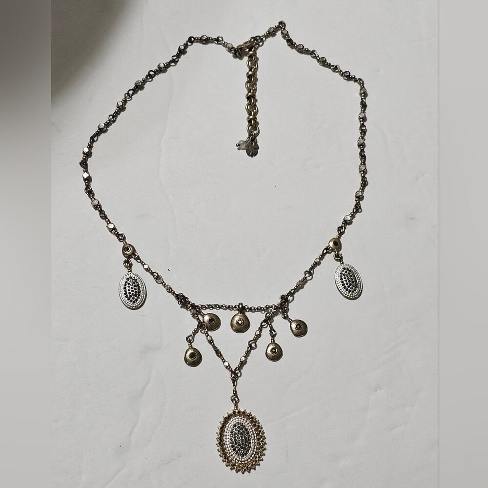 Lucky brand Pave Crystal Mixed Metals Necklace